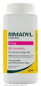 Rimadyl 180 Capsule Bottle 75mg pills